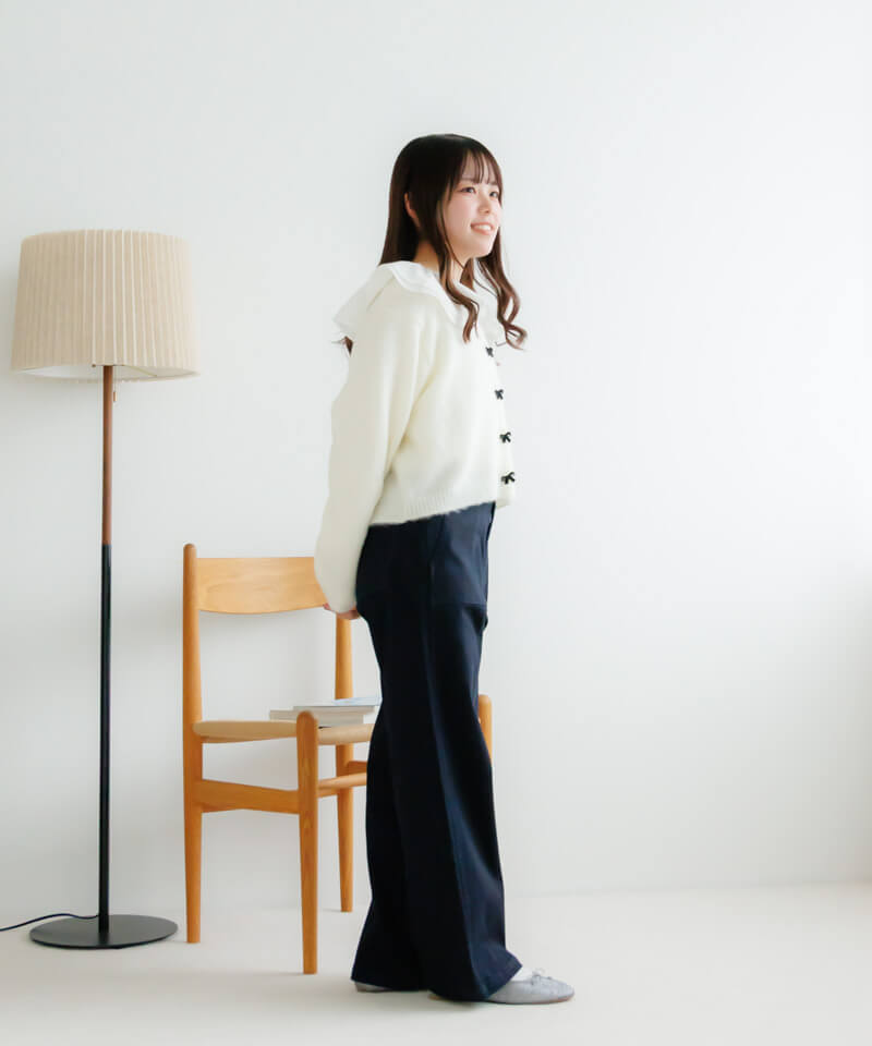 新品未使用】MOUSSY FRONT RIBBON カーディガン アイボリー