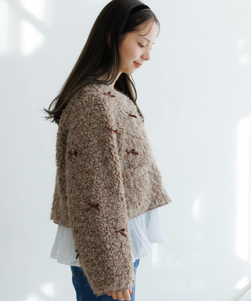 Bearwarm×6重リボンボアケット Bearwarm×6重リボンボアケット Bearwarm×6重リボンボアケット