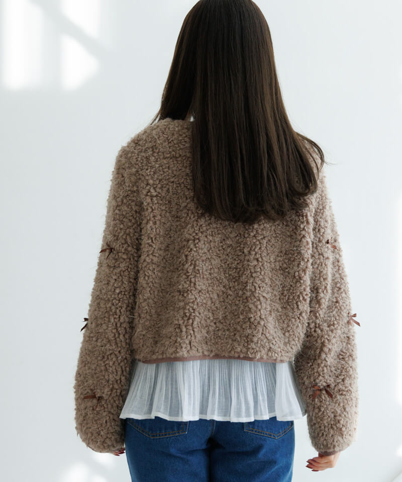 40%OFF】ribbon boa jacket～ﾘﾎﾞﾝﾎﾞｱｼﾞｬｹｯﾄ | flower／フラワー公式通販