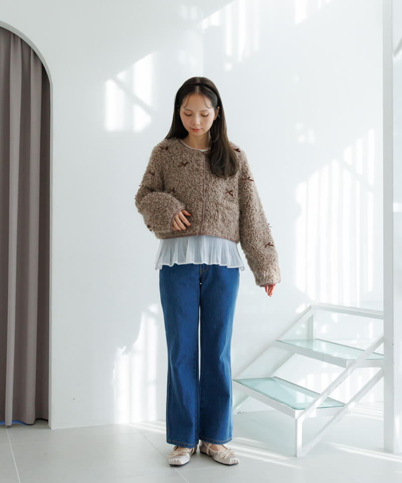 40%OFF】ribbon boa jacket～ﾘﾎﾞﾝﾎﾞｱｼﾞｬｹｯﾄ | flower／フラワー公式通販