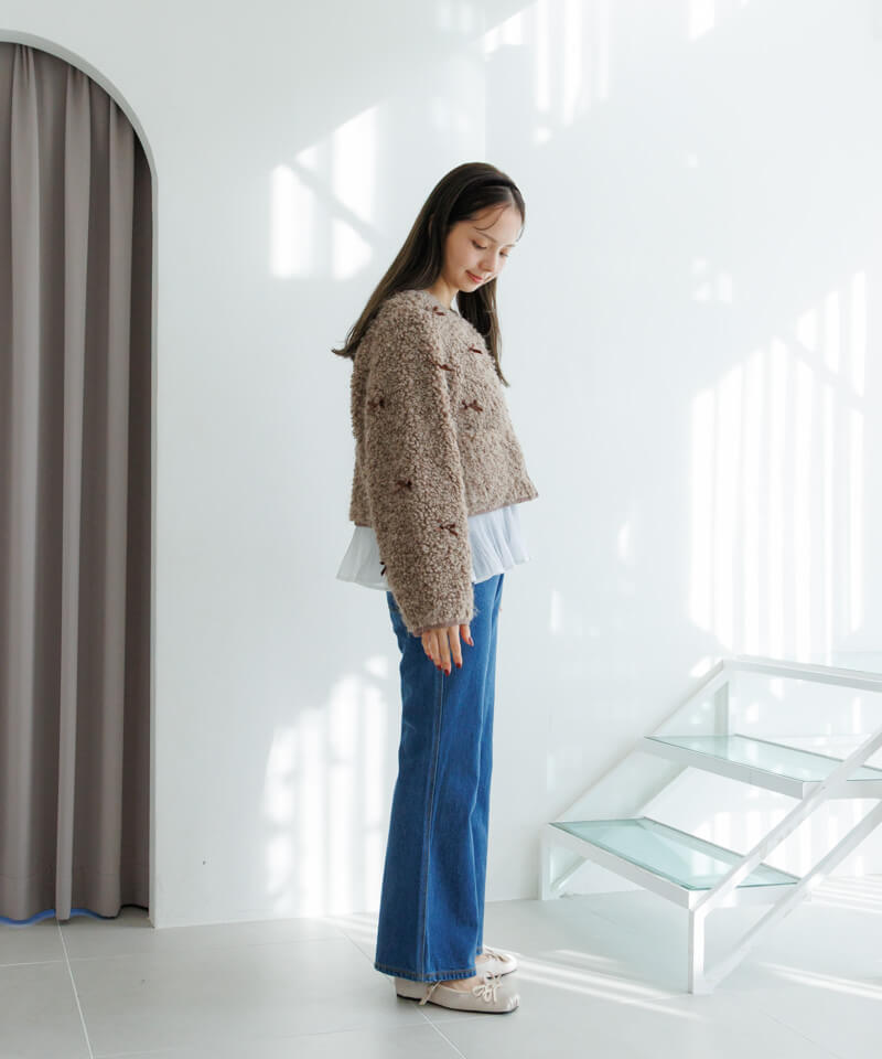 バックりぼんジャケット 40%OFF】ribbon boa jacket～ﾘﾎﾞﾝﾎﾞｱｼﾞｬｹｯﾄ | flower／フラワー公式通販