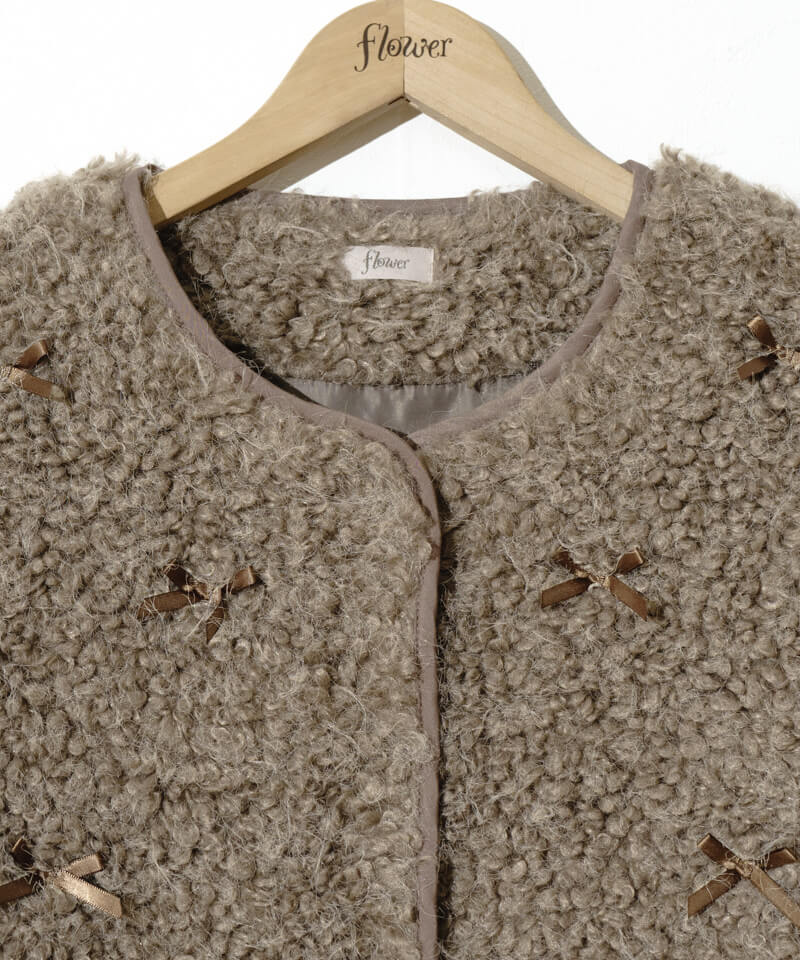 40%OFF】ribbon boa jacket～ﾘﾎﾞﾝﾎﾞｱｼﾞｬｹｯﾄ | flower／フラワー公式通販
