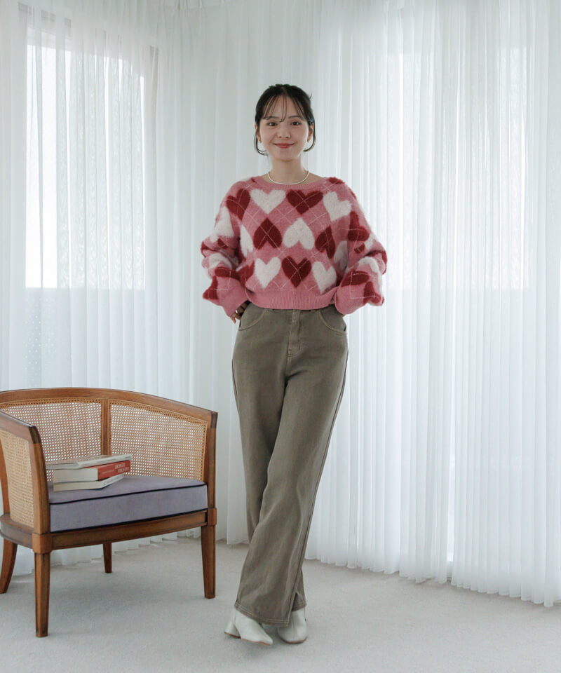 20%OFF】heart argyle knit～ﾊｰﾄｱｰｶﾞｲﾙﾆｯﾄ | flower／フラワー公式通販