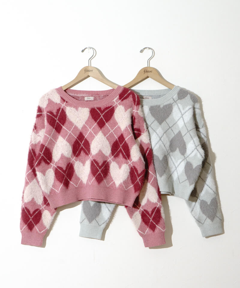 20%OFF】heart argyle knit～ﾊｰﾄｱｰｶﾞｲﾙﾆｯﾄ | flower／フラワー公式通販