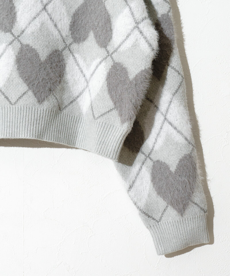 20%OFF】heart argyle knit～ﾊｰﾄｱｰｶﾞｲﾙﾆｯﾄ | flower／フラワー公式通販
