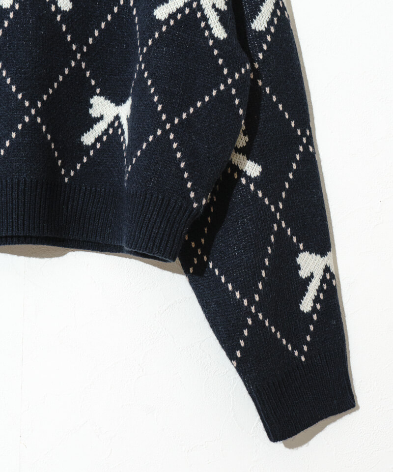 【美品】Bibiy. NINA RIBBON KNIT リボンニット　黒 美品 bibiy NINA RIBBON KNIT