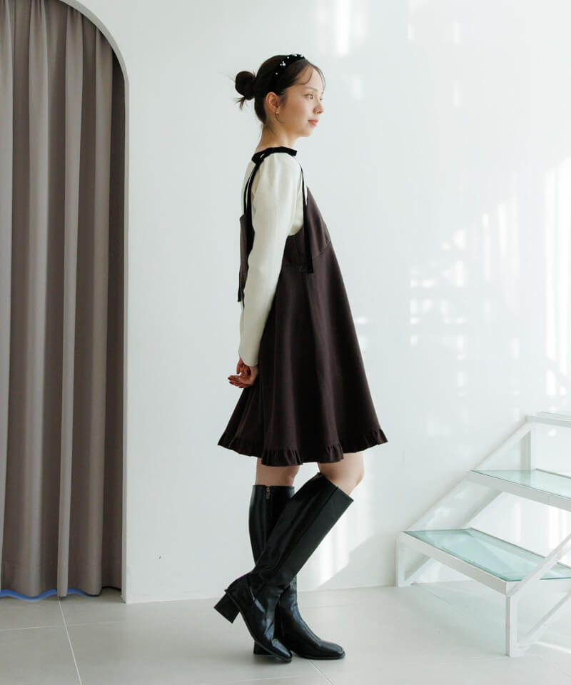 Drawer - ドゥロワー ミラノ リブ  ボーダー ニット カシミヤ混 黒 ベージュ系 1 30%OFF】wavy knit top～ｳｪｰﾋﾞｰﾆｯﾄﾄｯﾌﾟ | flower／フラワー公式通販