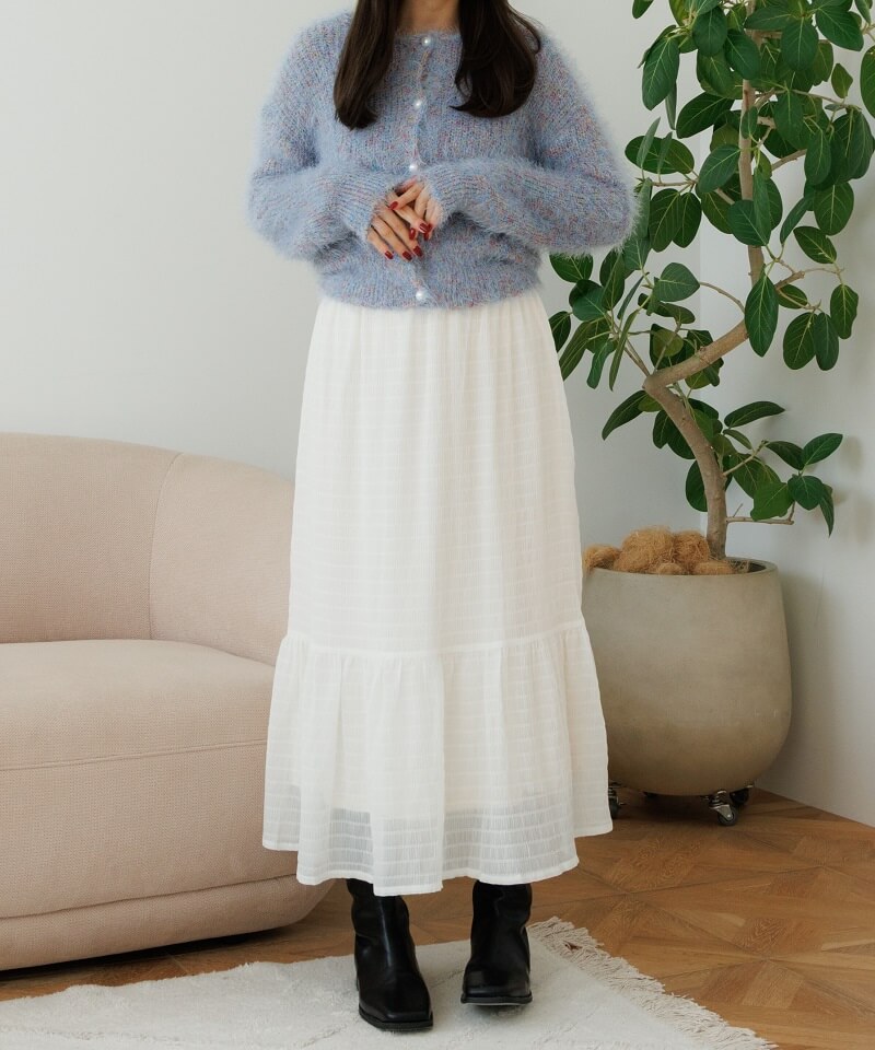 Katie ♡ FLUFFYフラッフィーロングカーディガン 白 【公式通販】