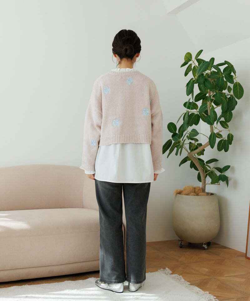 blooming fluffy knit～ﾌﾞﾙｰﾐﾝｸﾞﾌﾗｯﾌｨｰﾆｯﾄ | flower／フラワー公式通販