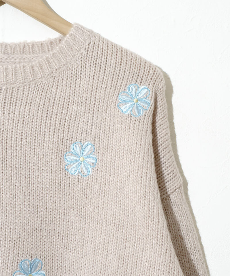 40%OFF】blooming fluffy knit～ﾌﾞﾙｰﾐﾝｸﾞﾌﾗｯﾌｨｰﾆｯﾄ | flower／フラワー