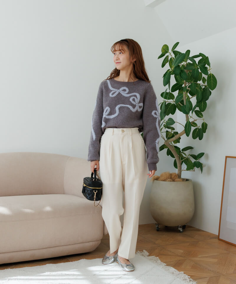 30%OFF】looping ribbon knit～ﾙｰﾋﾟﾝｸﾞﾘﾎﾞﾝﾆｯﾄ | flower／フラワー公式通販