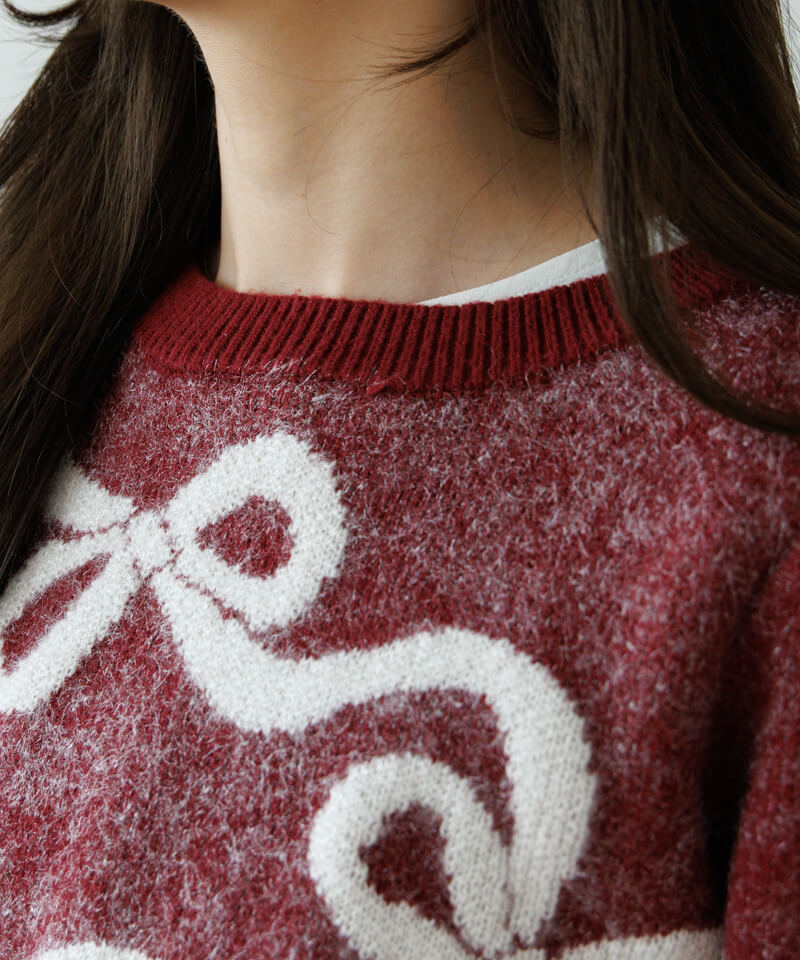 30%OFF】looping ribbon knit～ﾙｰﾋﾟﾝｸﾞﾘﾎﾞﾝﾆｯﾄ | flower／フラワー公式通販