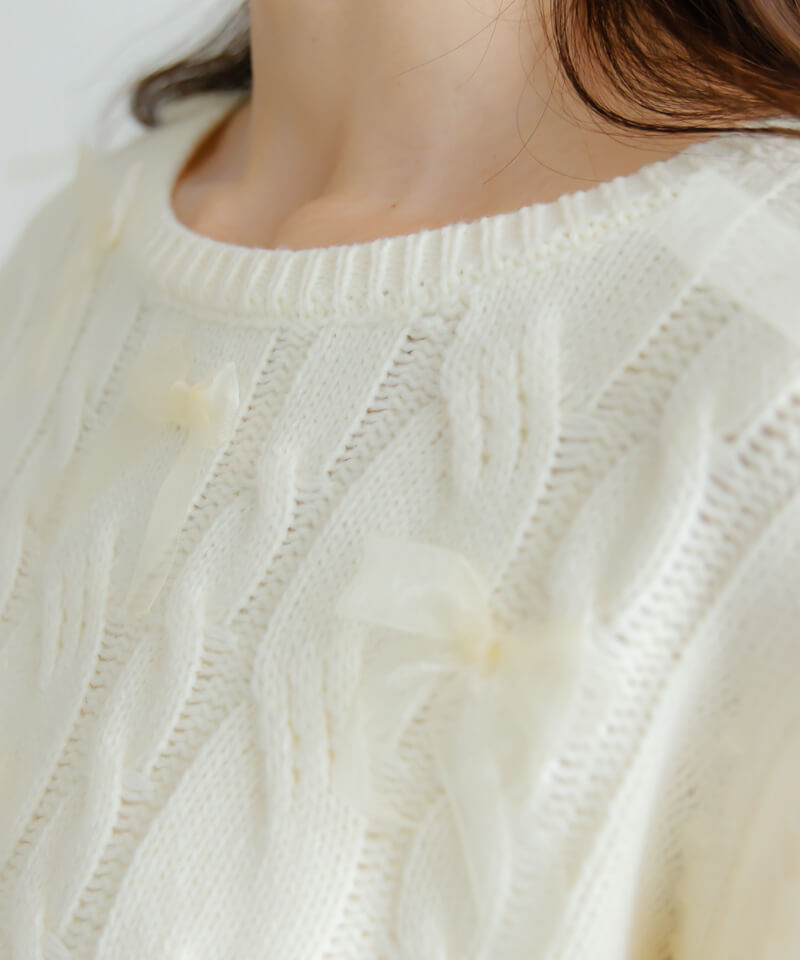 50%OFF】ribbon aran knit～ﾘﾎﾞﾝｱﾗﾝﾆｯﾄ | flower／フラワー公式通販