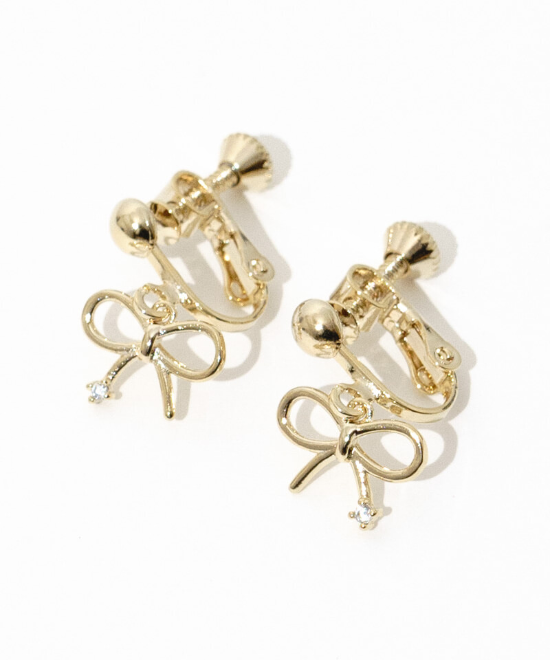 tiny ribbon earring～ﾀｲﾆｰﾘﾎﾞﾝｲﾔﾘﾝｸﾞ | flower／フラワー公式通販