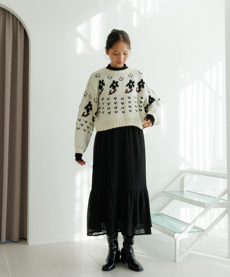 50%OFF】floral nordic knit～ﾌﾛｰﾗﾙﾉﾙﾃﾞｨｯｸﾆｯﾄ | flower／フラワー公式通販