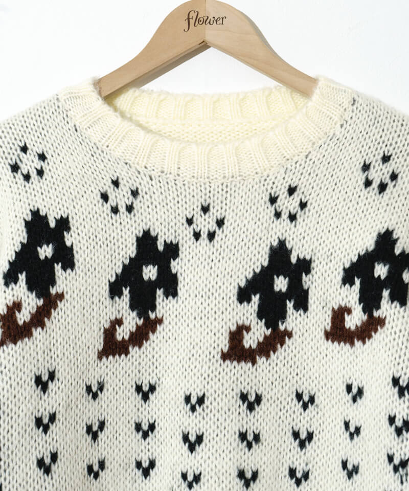 ニット/セーター vintage  black flower knit Re:EDIT（リエディ） ニット セーター 「2024-25 WINTER COLLECTION