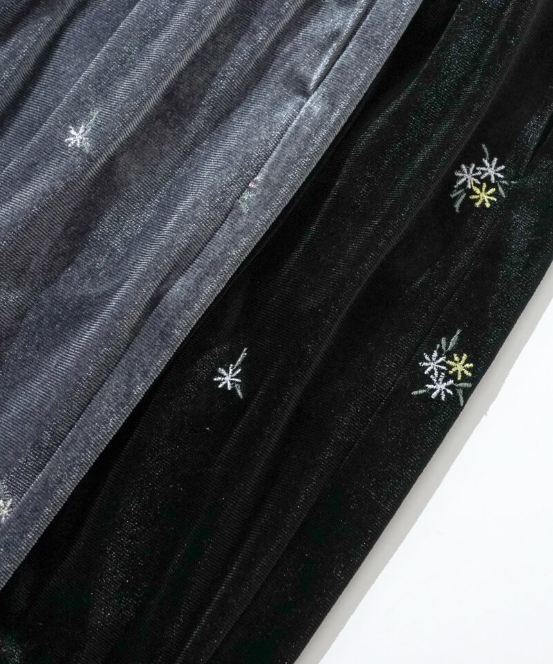 flowerページ 30%OFF】velour embroidery pants2～ﾍﾞﾛｱｴﾝﾌﾞﾛｲﾀﾞﾘｰﾊﾟﾝﾂ2 | flower