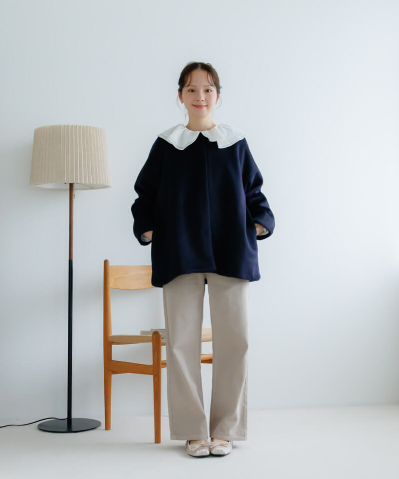 予約商品】fluffy coat5(ネイビー)～ﾌﾗｯﾌｨｰｺｰﾄ5 | flower／フラワー