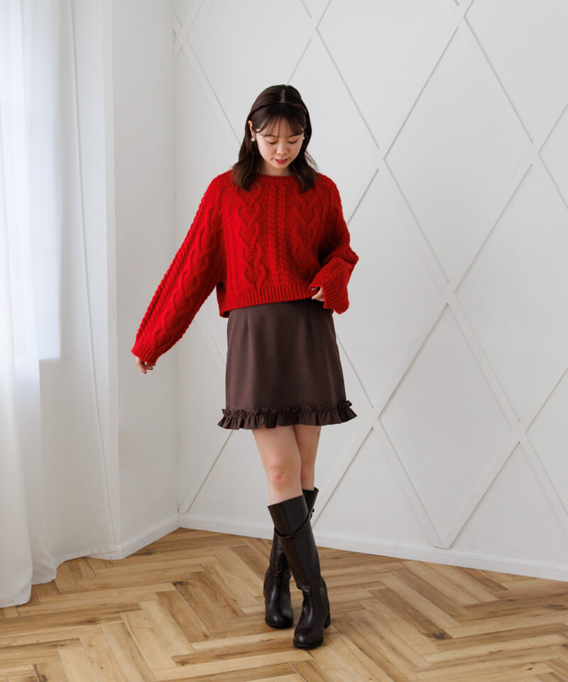 50%OFF】fluffy aran knit～ﾌﾗｯﾌｨｰｱﾗﾝﾆｯﾄ | flower／フラワー公式通販