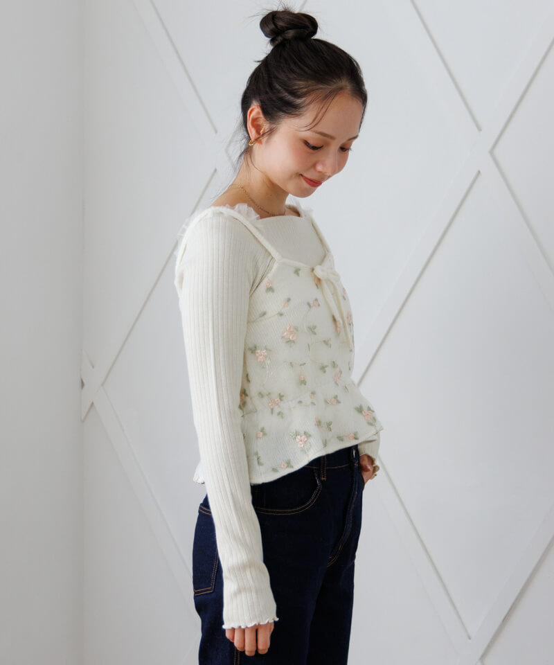 20%OFF】fluffy rosie bustier～ﾌﾗｯﾌｨｰﾛｰｼﾞｰﾋﾞｽﾁｪ | flower／フラワー