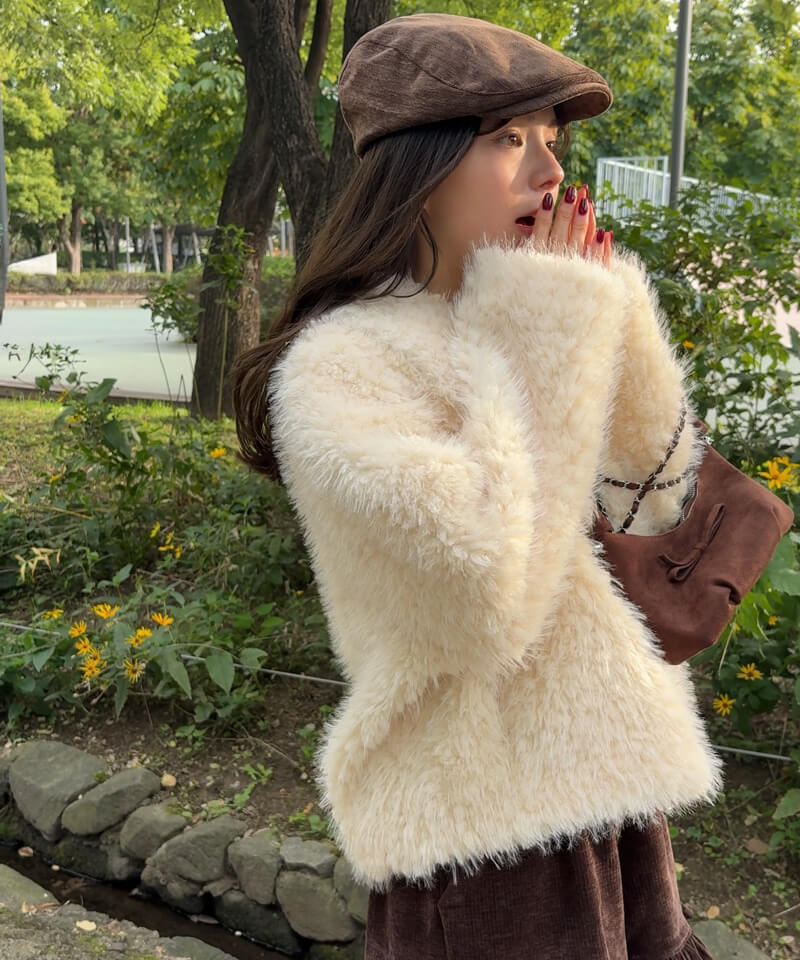 スウィートファジーコート　ファーコート　flower sweet fuzzy coat～ｽｳｨｰﾄﾌｧｼﾞｰｺｰﾄ | flower／フラワー公式通販