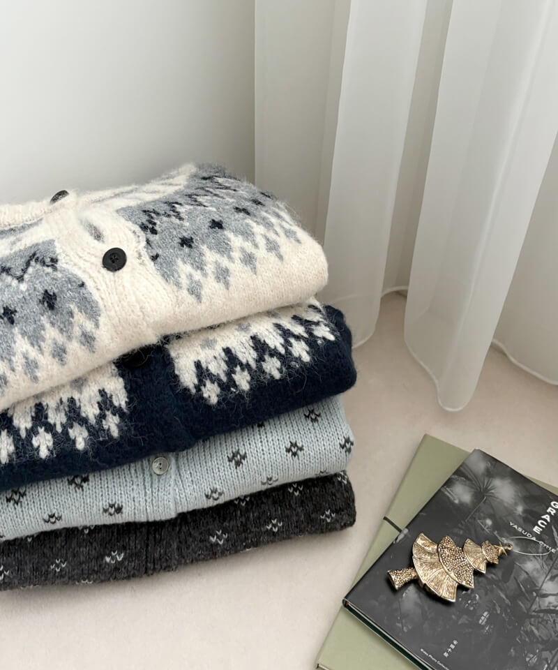 HERMES フルーツ花プリント カーディガン 38 Flor suave フラワージャカードニットカーディガン(カーディガン