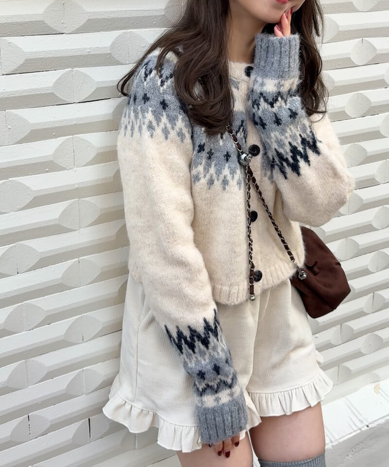 10%OFF】roche nordic cardigan～ﾛｼｭﾉﾙﾃﾞｨｯｸｶｰﾃﾞｨｶﾞﾝ | flower