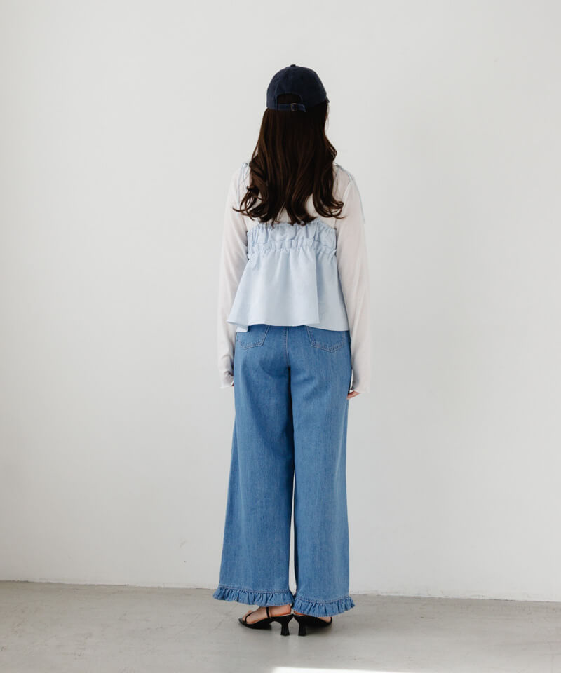 frill denim pants～ﾌﾘﾙﾃﾞﾆﾑﾊﾟﾝﾂ | flower／フラワー公式通販