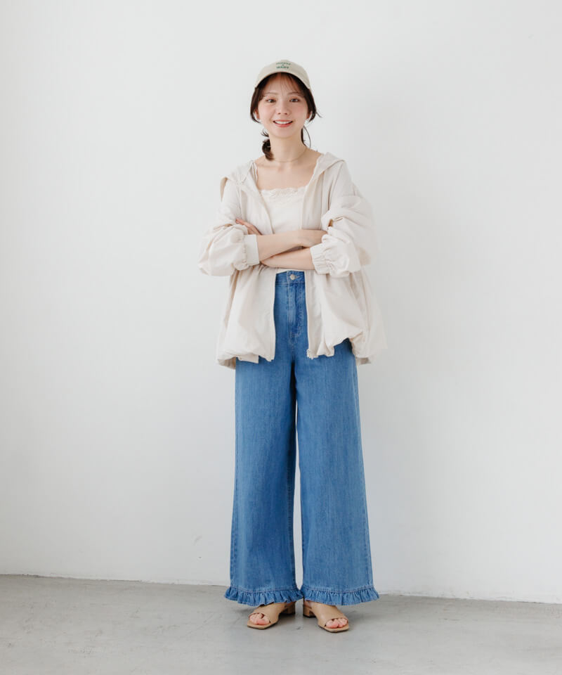 エフィEaphi フリルデニムパンツブルー frill denim pants～ﾌﾘﾙﾃﾞﾆﾑﾊﾟﾝﾂ | flower／フラワー公式通販