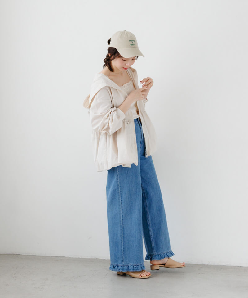 frill denim pants～ﾌﾘﾙﾃﾞﾆﾑﾊﾟﾝﾂ | flower／フラワー公式通販