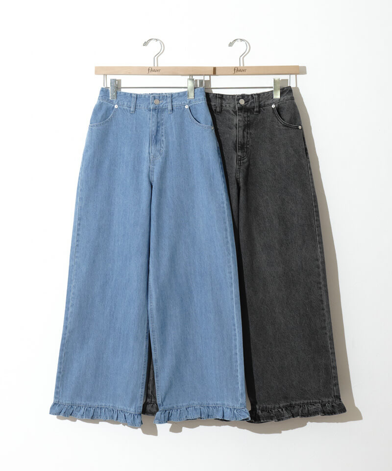 frill denim pants～ﾌﾘﾙﾃﾞﾆﾑﾊﾟﾝﾂ | flower／フラワー公式通販