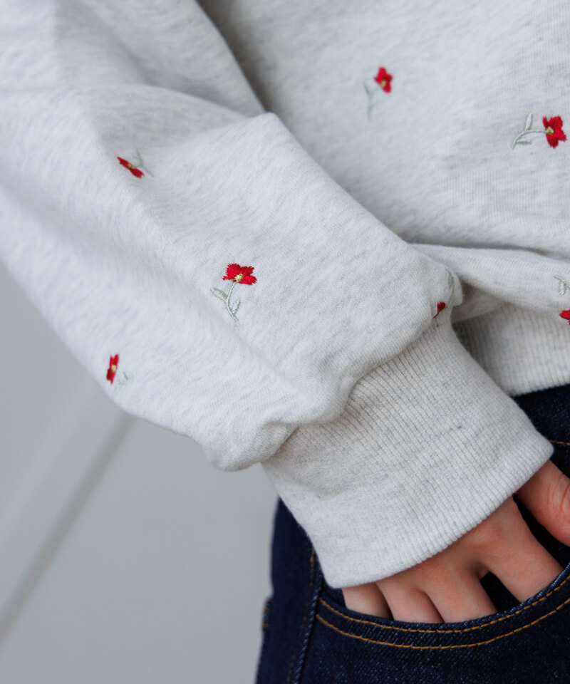 twinkle embroidery sweat～ﾄｩｲﾝｸﾙｴﾝﾌﾞﾛｲﾀﾞﾘｰｽｳｪｯﾄ | flower／フラワー