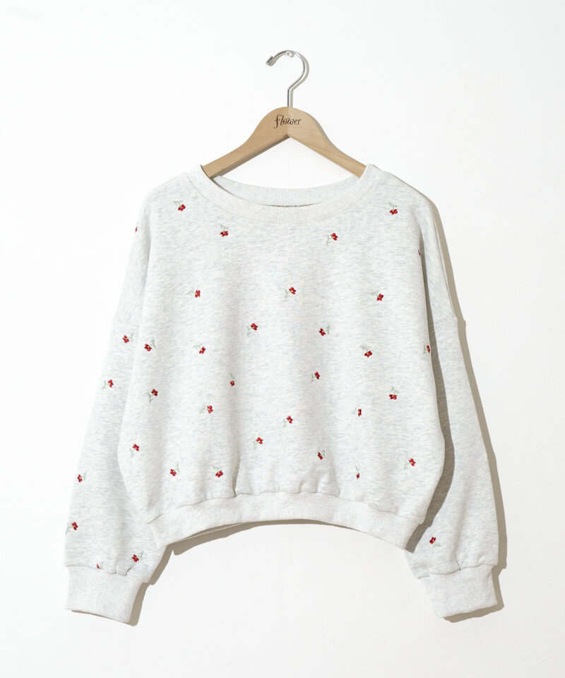 twinkle embroidery sweat～ﾄｩｲﾝｸﾙｴﾝﾌﾞﾛｲﾀﾞﾘｰｽｳｪｯﾄ | flower／フラワー