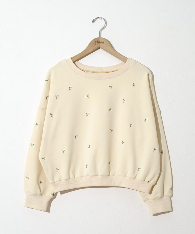 twinkle embroidery sweat～ﾄｩｲﾝｸﾙｴﾝﾌﾞﾛｲﾀﾞﾘｰｽｳｪｯﾄ | flower／フラワー