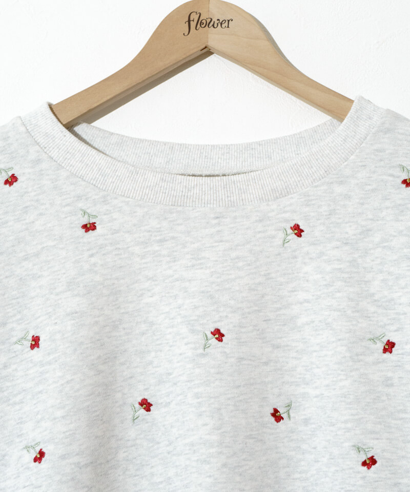 twinkle embroidery sweat～ﾄｩｲﾝｸﾙｴﾝﾌﾞﾛｲﾀﾞﾘｰｽｳｪｯﾄ | flower／フラワー
