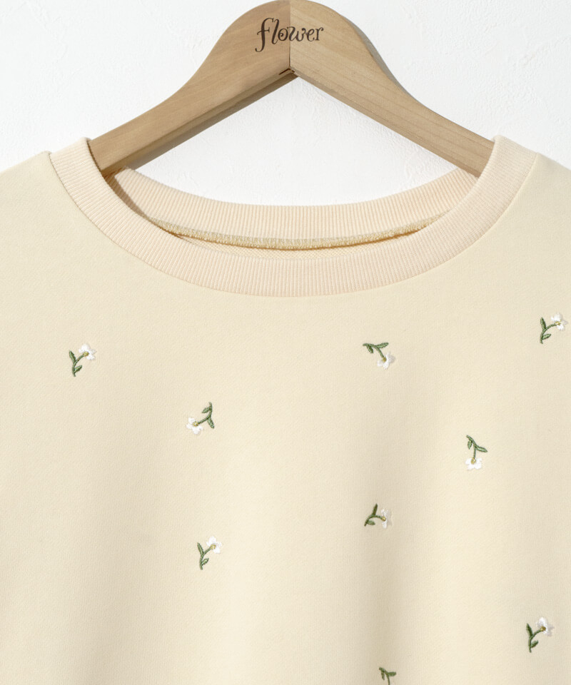 twinkle embroidery sweat～ﾄｩｲﾝｸﾙｴﾝﾌﾞﾛｲﾀﾞﾘｰｽｳｪｯﾄ | flower／フラワー