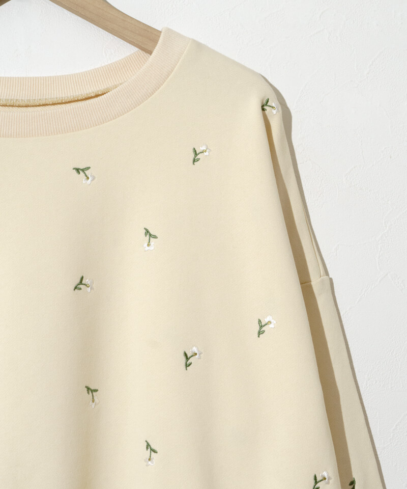 twinkle embroidery sweat～ﾄｩｲﾝｸﾙｴﾝﾌﾞﾛｲﾀﾞﾘｰｽｳｪｯﾄ | flower／フラワー