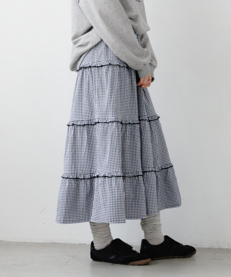 frill gingham skirt～ﾌﾘﾙｷﾞﾝｶﾞﾑｽｶｰﾄ | flower／フラワー公式通販