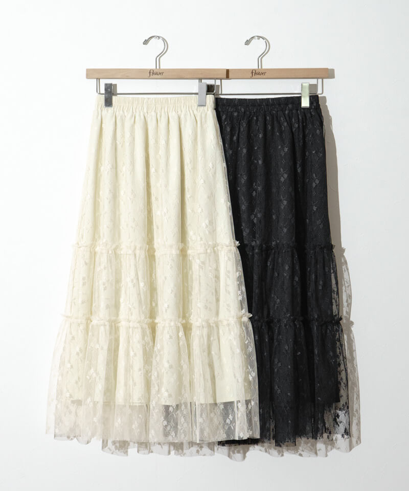 blossom tulle skirt～ﾌﾞﾛｯｻﾑﾁｭｰﾙｽｶｰﾄ | flower／フラワー公式通販