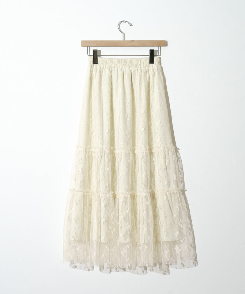 blossom tulle skirt～ﾌﾞﾛｯｻﾑﾁｭｰﾙｽｶｰﾄ | flower／フラワー公式通販