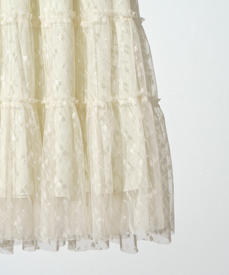 blossom tulle skirt～ﾌﾞﾛｯｻﾑﾁｭｰﾙｽｶｰﾄ | flower／フラワー公式通販