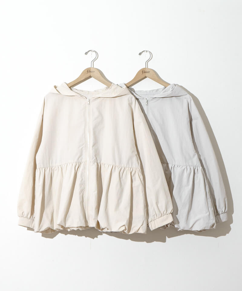 peplum nylon hoodie～ﾍﾟﾌﾟﾗﾑﾅｲﾛﾝﾌｰﾃﾞｨｰ | flower／フラワー公式通販