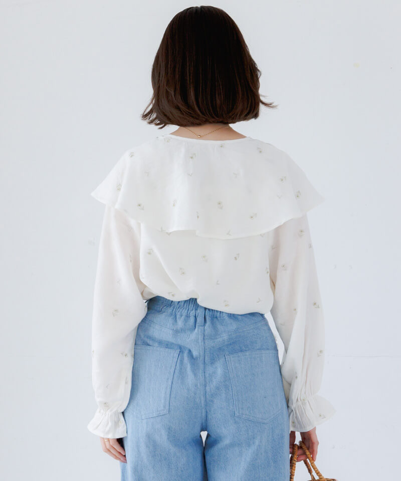 20%OFF】luminous embroidery blouse～ﾙﾐﾅｽｴﾝﾌﾞﾛｲﾀﾞﾘｰﾌﾞﾗｳｽ | flower