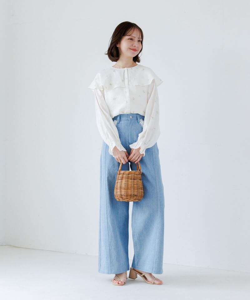 20%OFF】luminous embroidery blouse～ﾙﾐﾅｽｴﾝﾌﾞﾛｲﾀﾞﾘｰﾌﾞﾗｳｽ | flower