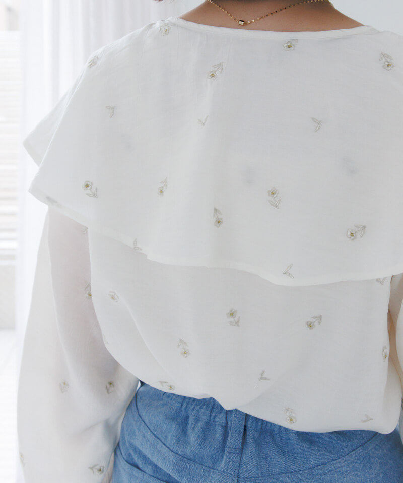 20%OFF】luminous embroidery blouse～ﾙﾐﾅｽｴﾝﾌﾞﾛｲﾀﾞﾘｰﾌﾞﾗｳｽ | flower