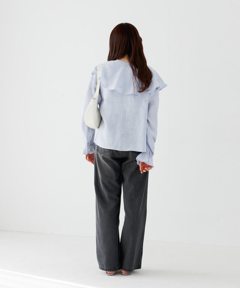 20%OFF】luminous embroidery blouse～ﾙﾐﾅｽｴﾝﾌﾞﾛｲﾀﾞﾘｰﾌﾞﾗｳｽ | flower 