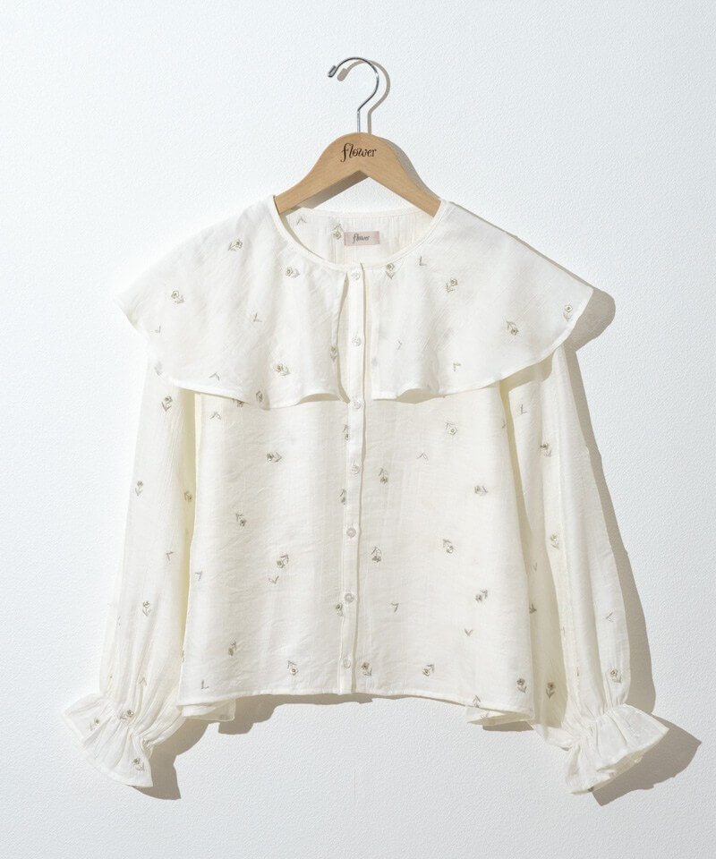 luminous embroidery blouse～ﾙﾐﾅｽｴﾝﾌﾞﾛｲﾀﾞﾘｰﾌﾞﾗｳｽ | flower／フラワー