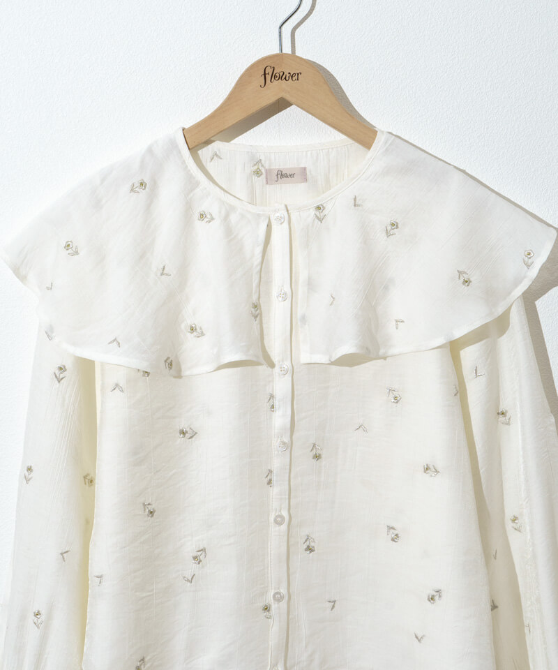 luminous embroidery blouse～ﾙﾐﾅｽｴﾝﾌﾞﾛｲﾀﾞﾘｰﾌﾞﾗｳｽ | flower／フラワー