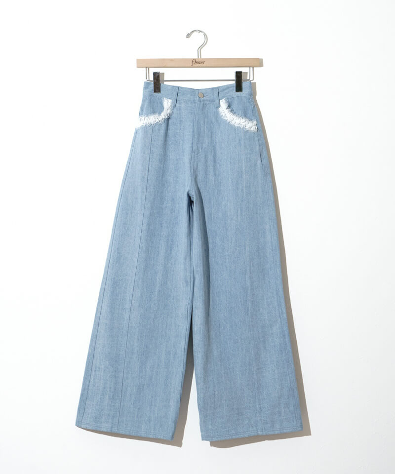 lace denim pants～ﾚｰｽﾃﾞﾆﾑﾊﾟﾝﾂ | flower／フラワー公式通販