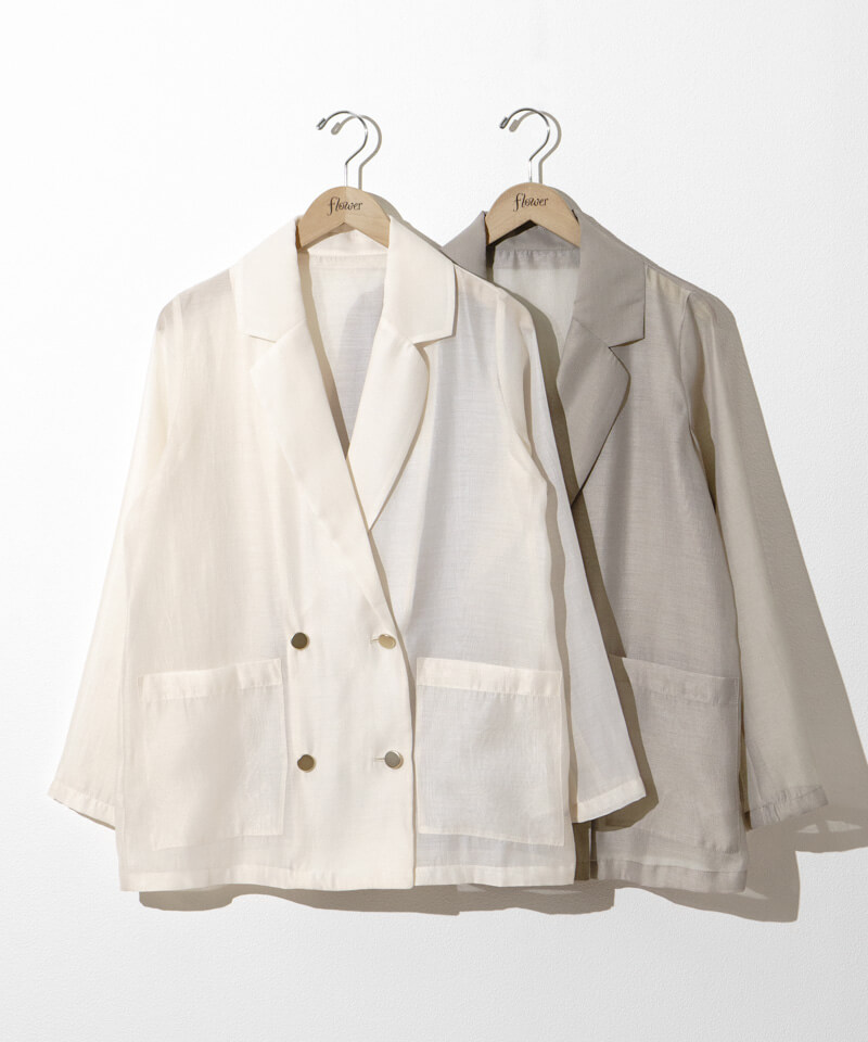 sheer tailored jacket～ｼｱｰﾃｰﾗｰﾄﾞｼﾞｬｹｯﾄ | flower／フラワー公式通販